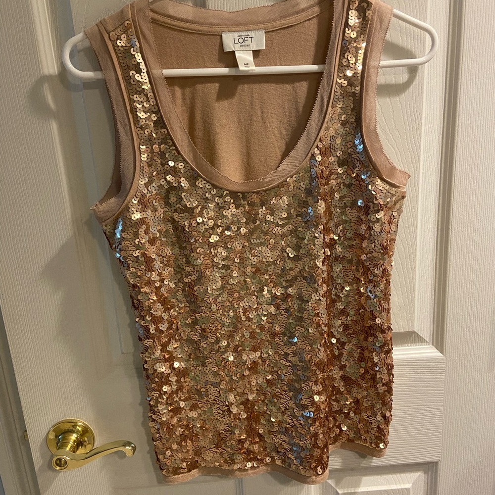 Loft Sequin Embellished Rosey sweater in med